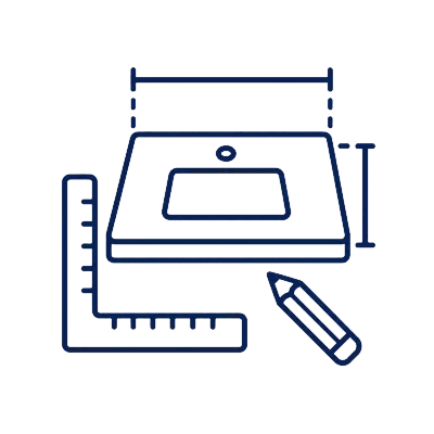 Icono diseño medidas personalizadas