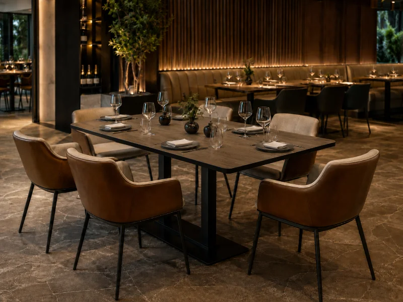 Cubiertas de compacto fenólico para mesas de restaurantes