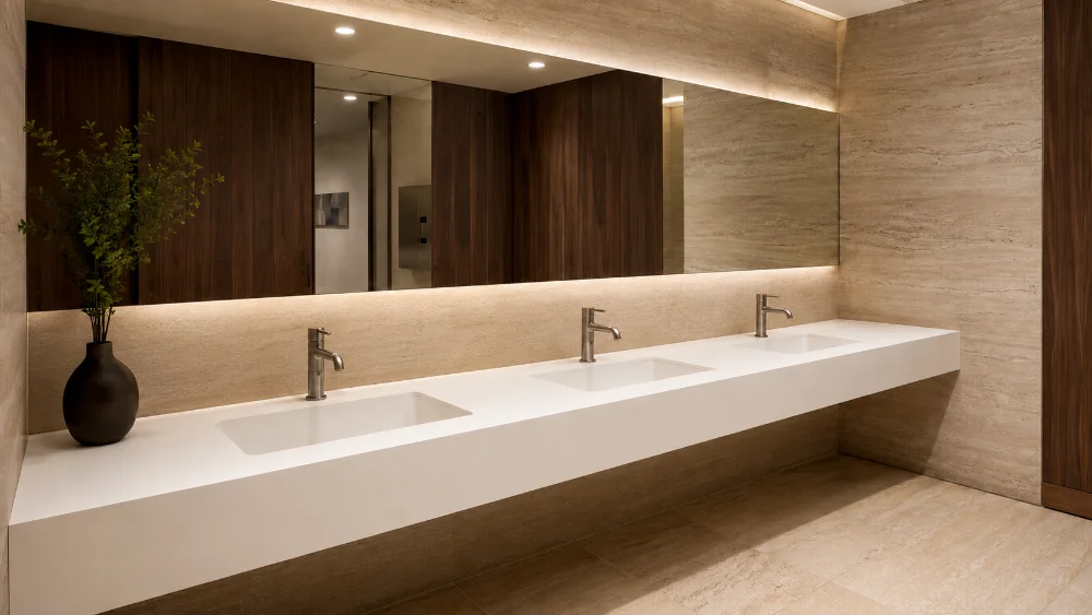 Cubierta de lavabo de superficie sólida