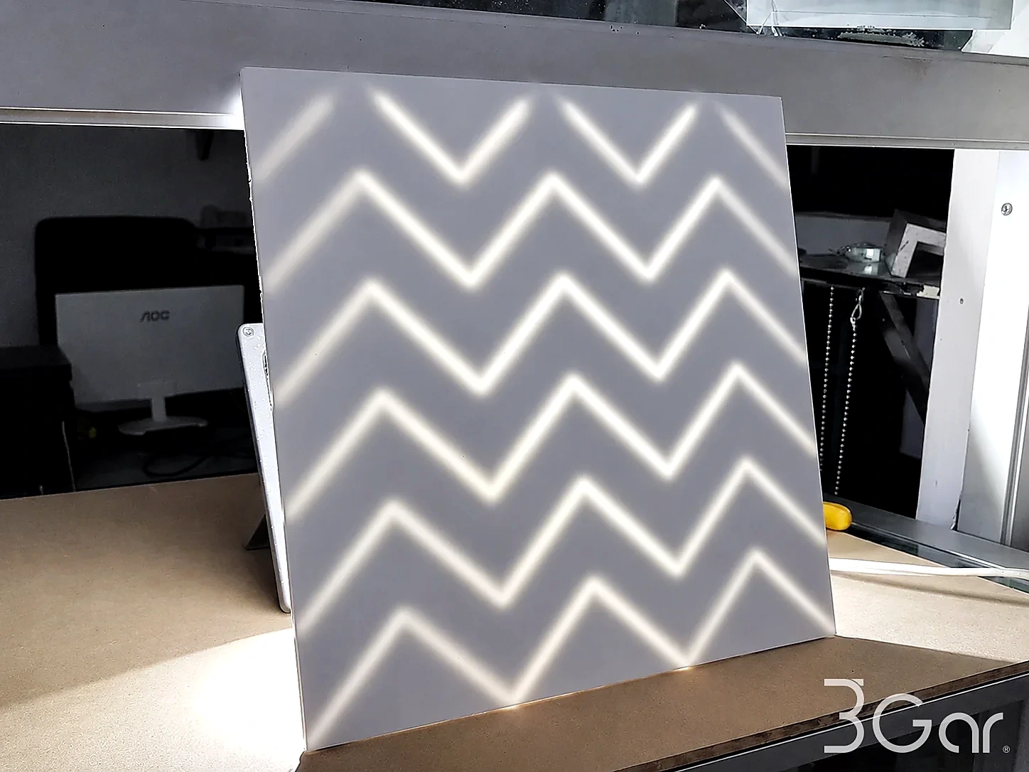 Superficie sólida con retro iluminación