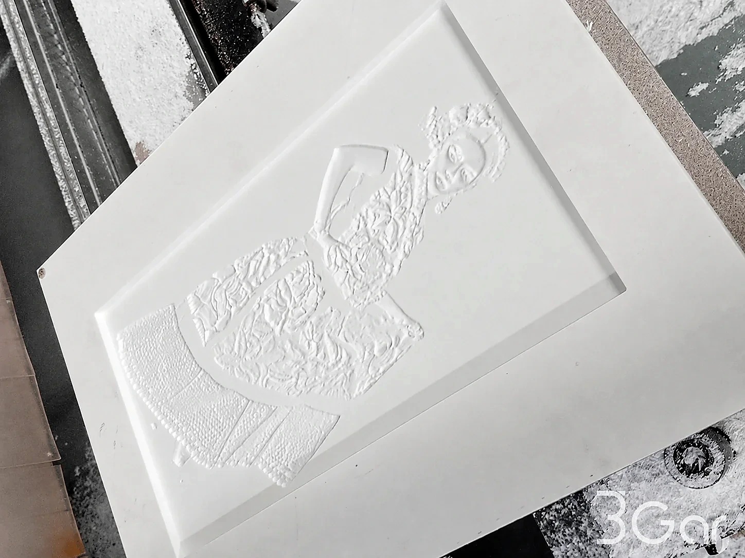 Grabado 3D, litofanía en superficie sólida