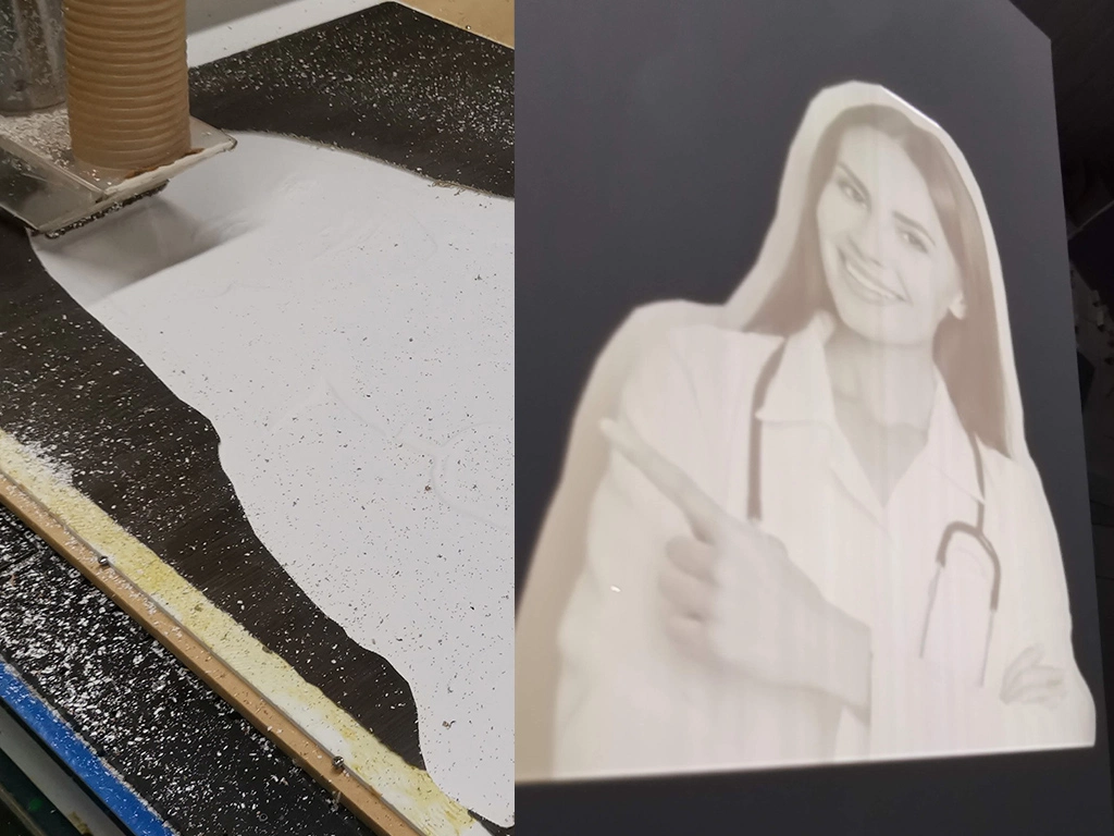Grabado 3D, litofanía en superficie sólida